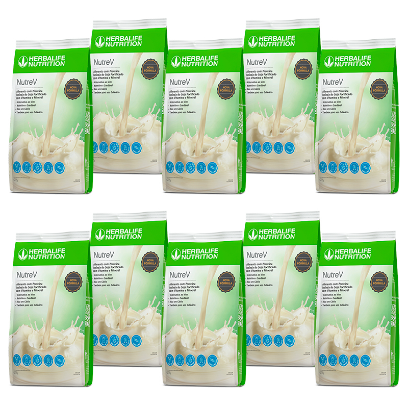 NutreV - Leite sem Lactose - Pacote com 10 unidades de 672 g